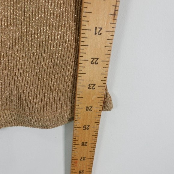 LA PETITE Francaise Top Small Nude Tank Knit Ribbed Metallic Parisian FRANCE - Picture 5 of 8